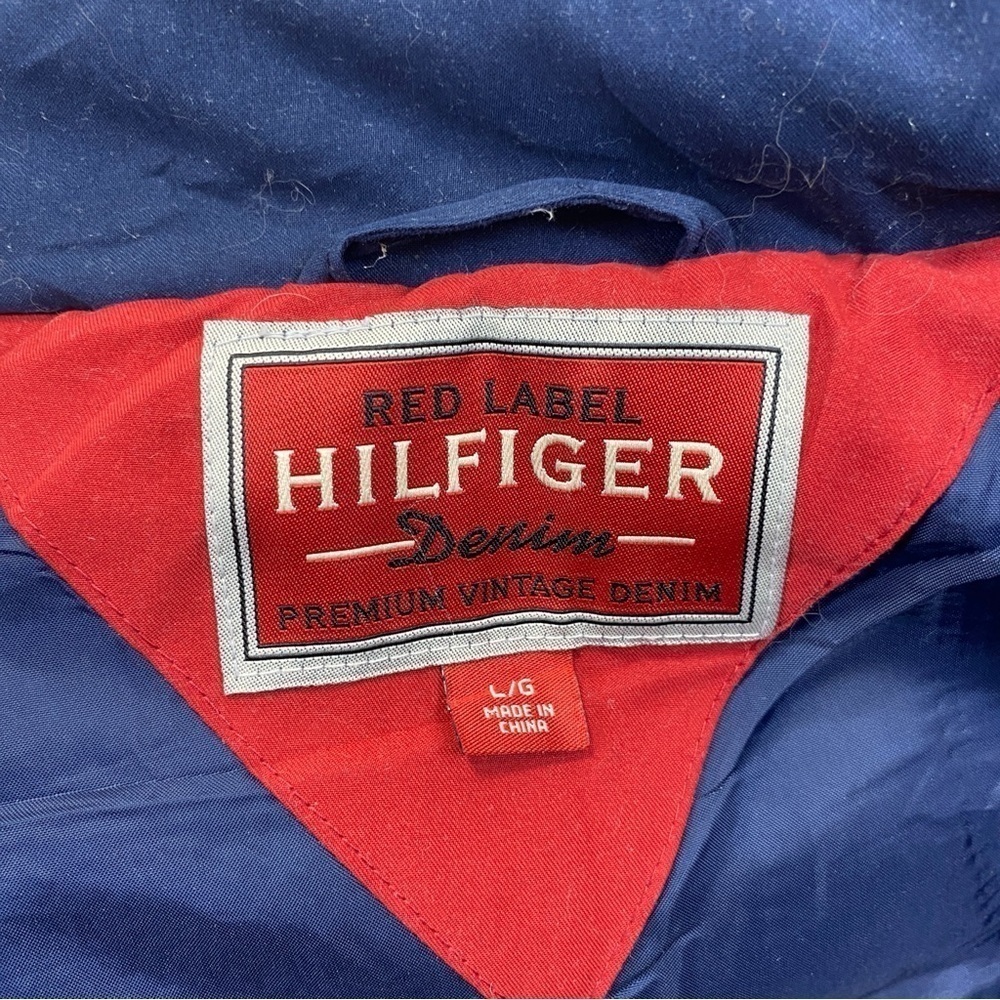 Men's Vintage Tommy Hilfiger Down Red Label Premium Red Puffer Vest Vtg Large - Picture 2 of 15